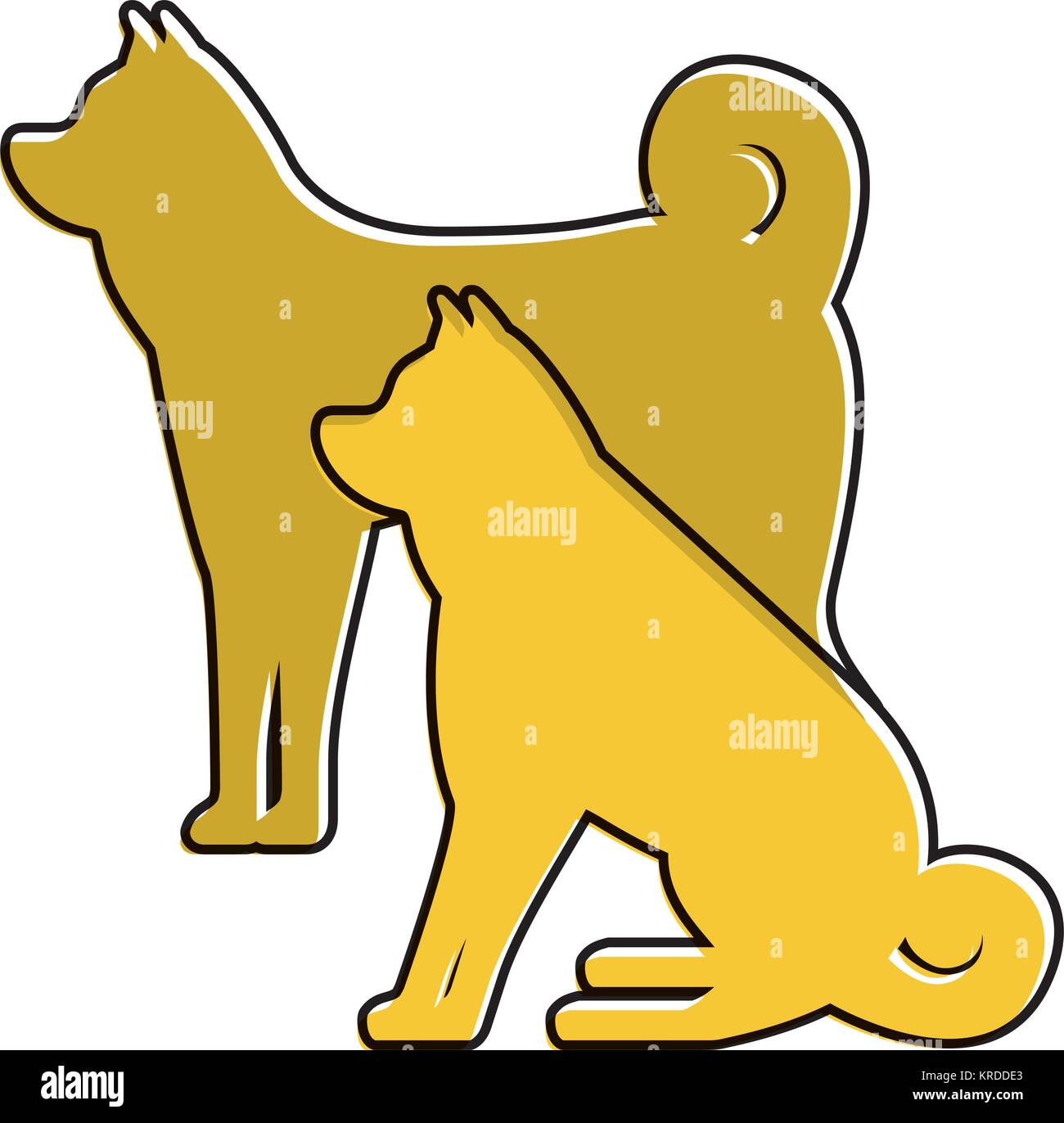 pair dogs animal domestic mammal Stock Vector Image &amp; Art - Alamy
