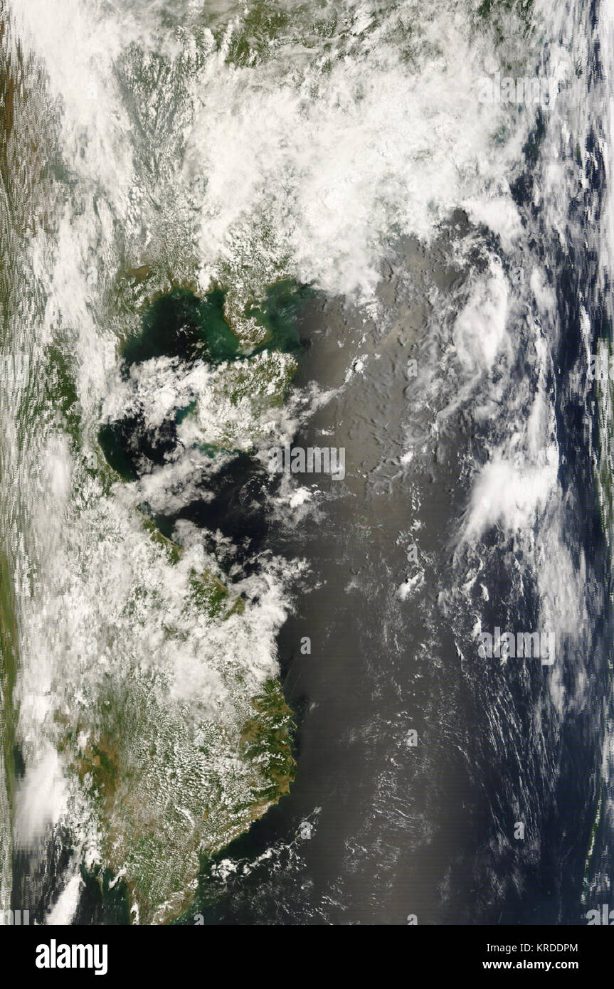 Terra MODIS Stationary front cloud over Japan 4 Stock Photo Alamy