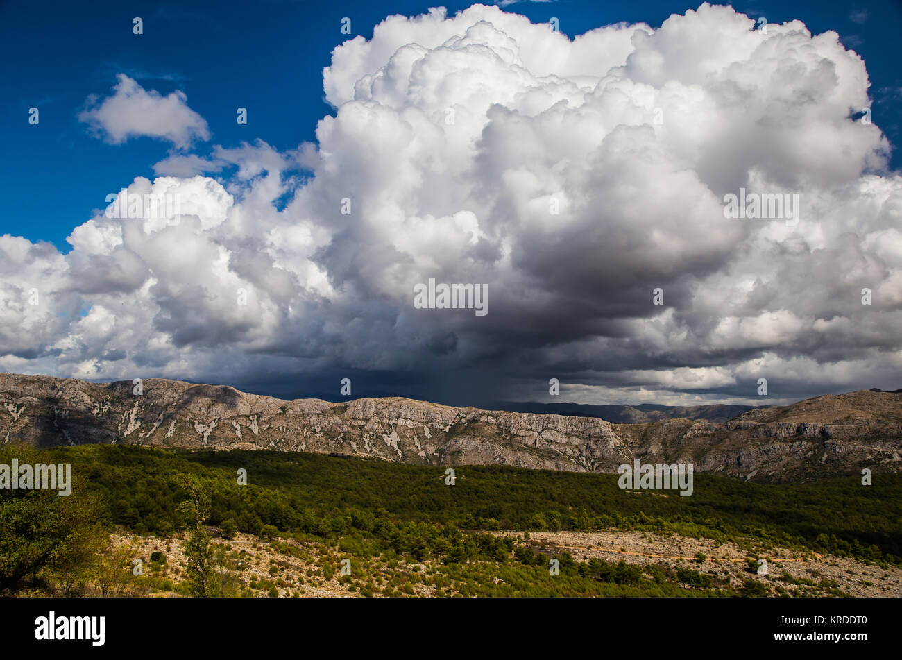 summer mountain landscape with big storm clouds Stock Photo - Alamy