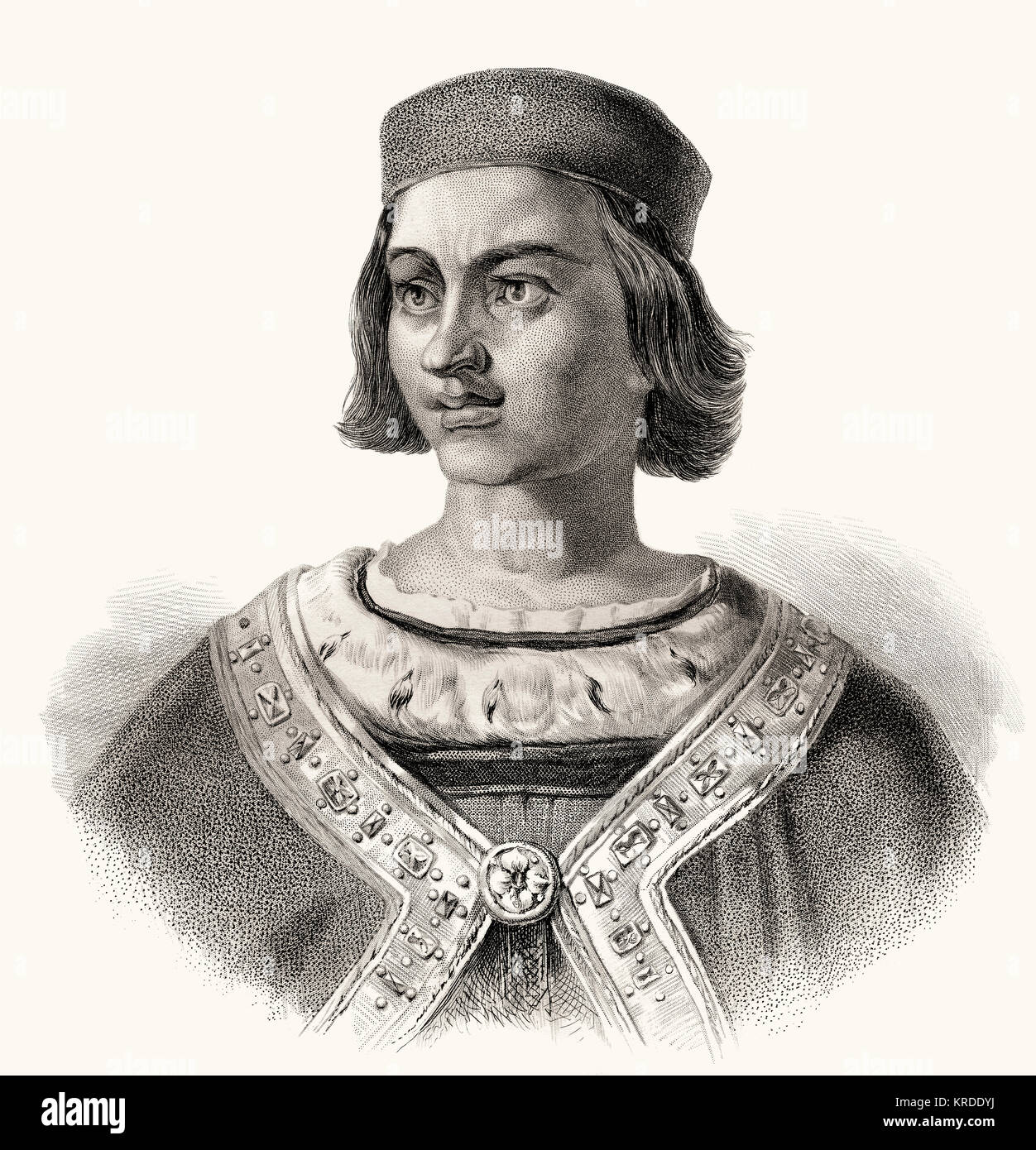 Wenceslaus, Wenceslas, Wenzel, nicknamed the Idle, 1361-1419, German King, King of Bohemia as Wenceslaus IV, Stock Photo