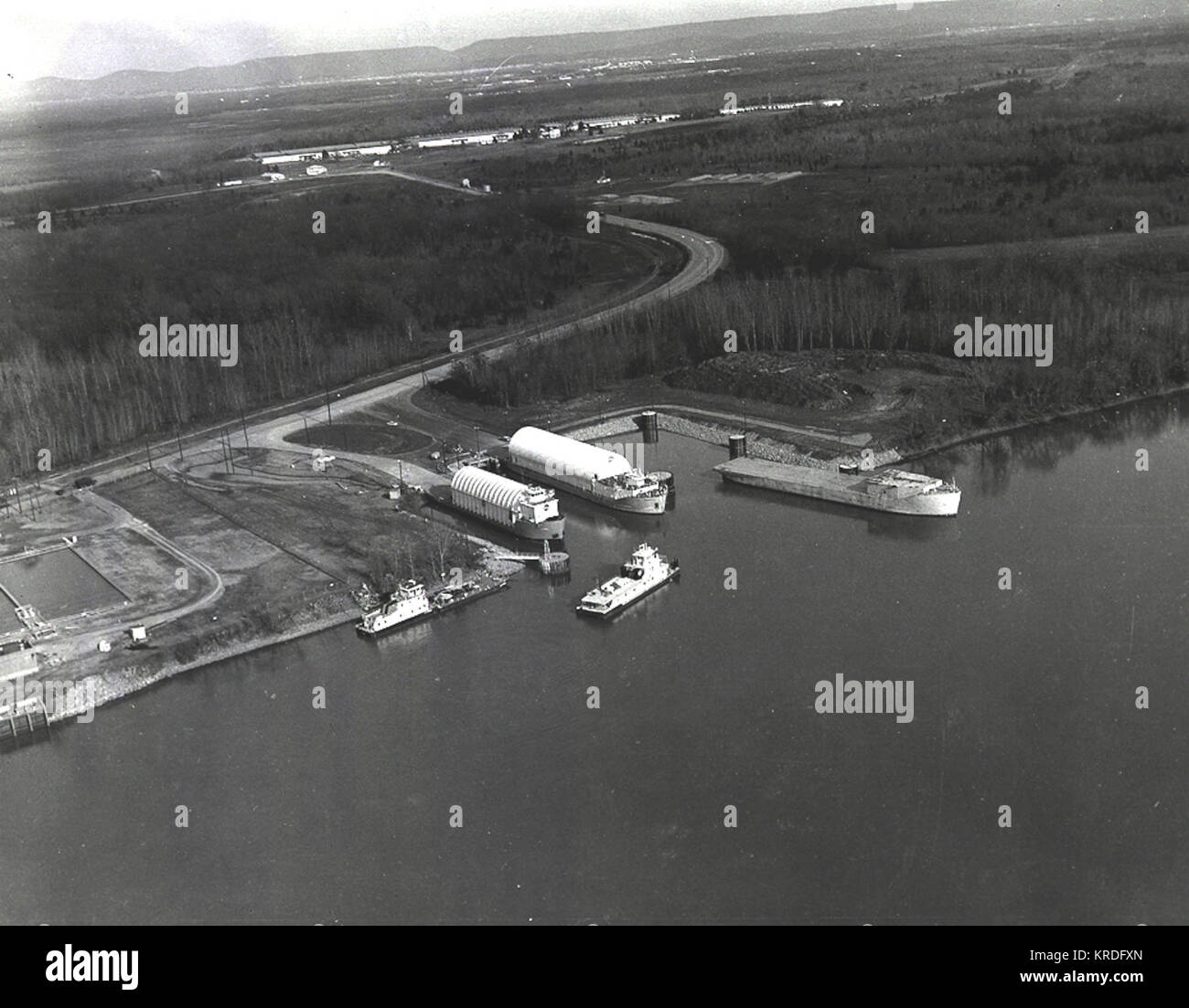 Barges at NASA MSFC's dock - MSFC-6617242 Stock Photo - Alamy