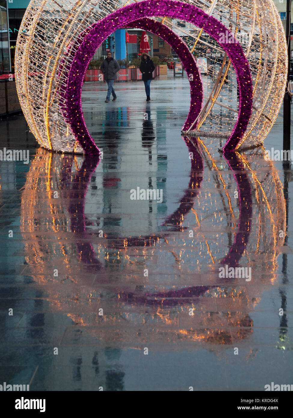 A giant Christmas decoration at Brighton Marina Stock Photo