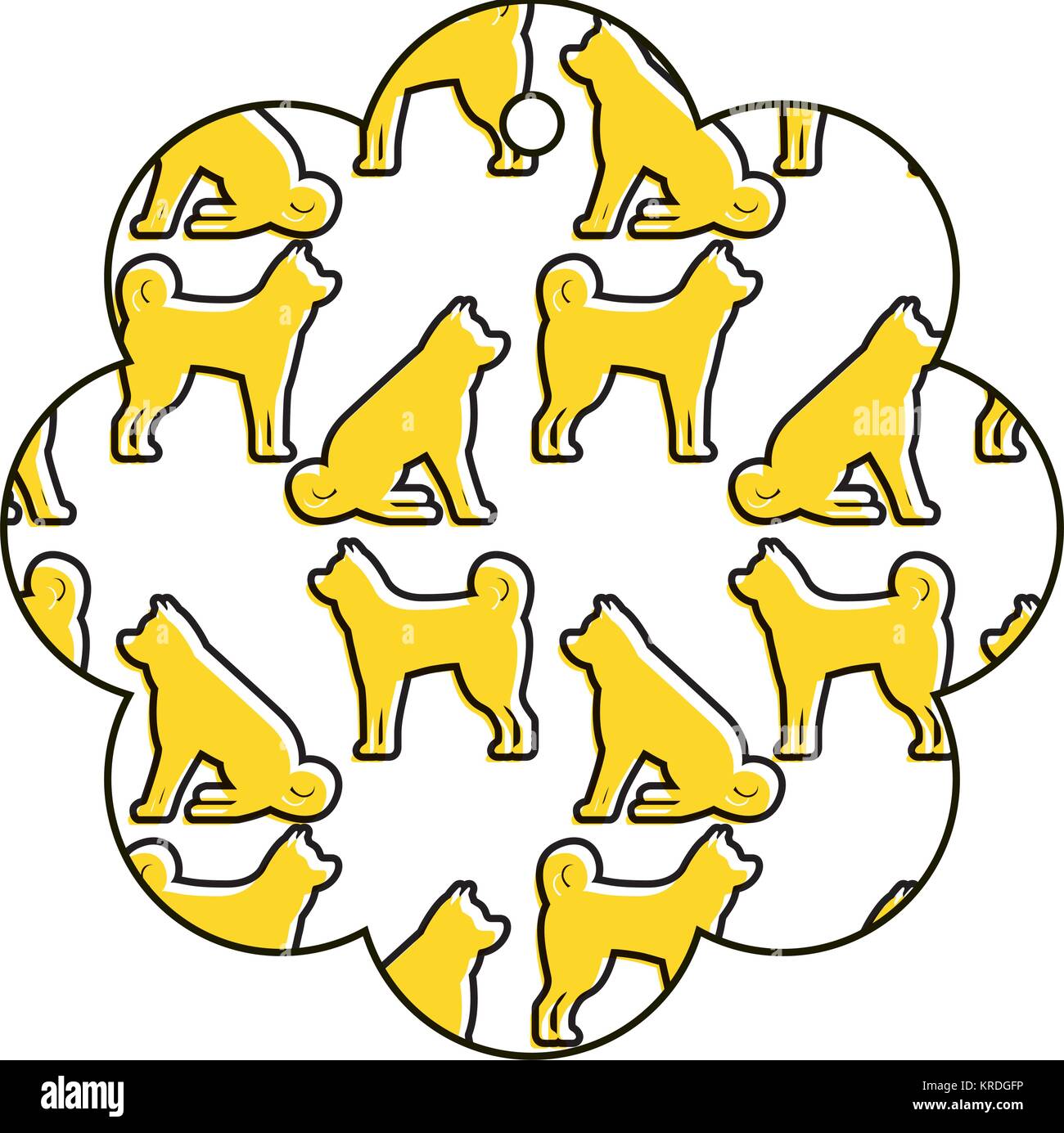 star tag japanese dog calendar pattern Stock Vector Image & Art Alamy