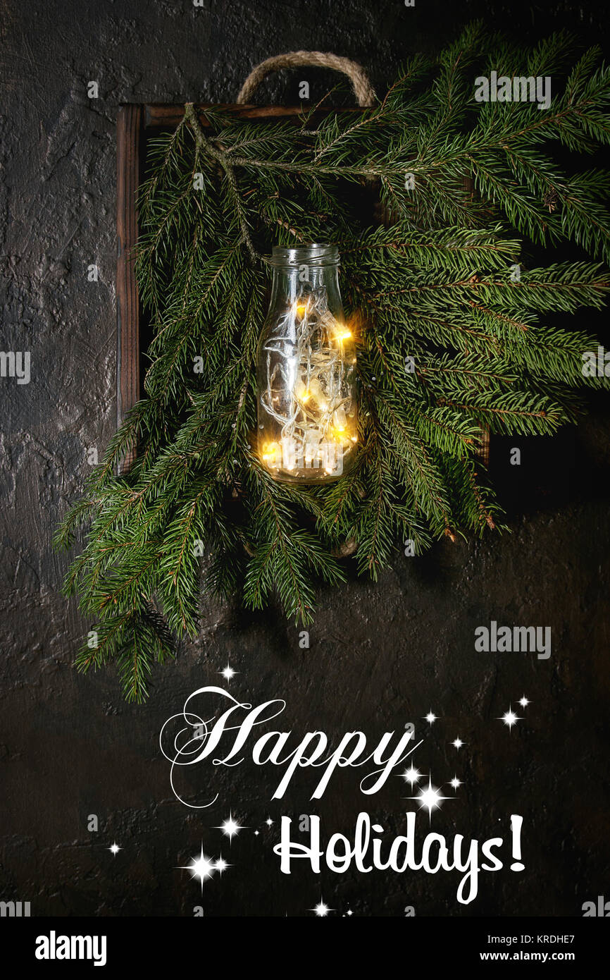 Christmas lights in bottle Stock Photo Alamy