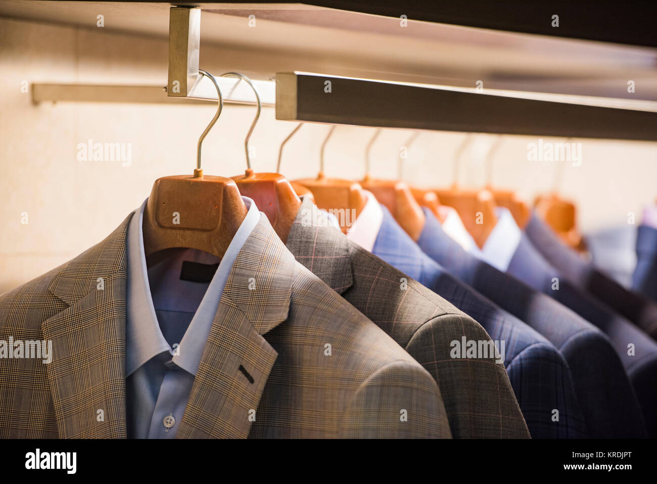 Elegant men clothing in a store Stock Photo Alamy