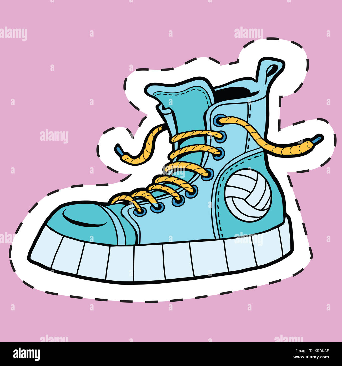 Sticker label sports rubber shoes Stock Photo Alamy
