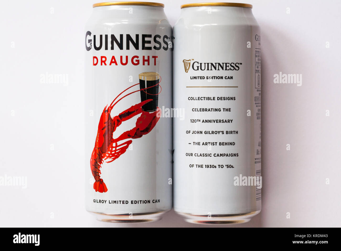 Guinness Draught Limited Edition Guinness cans featuring John Gilroy