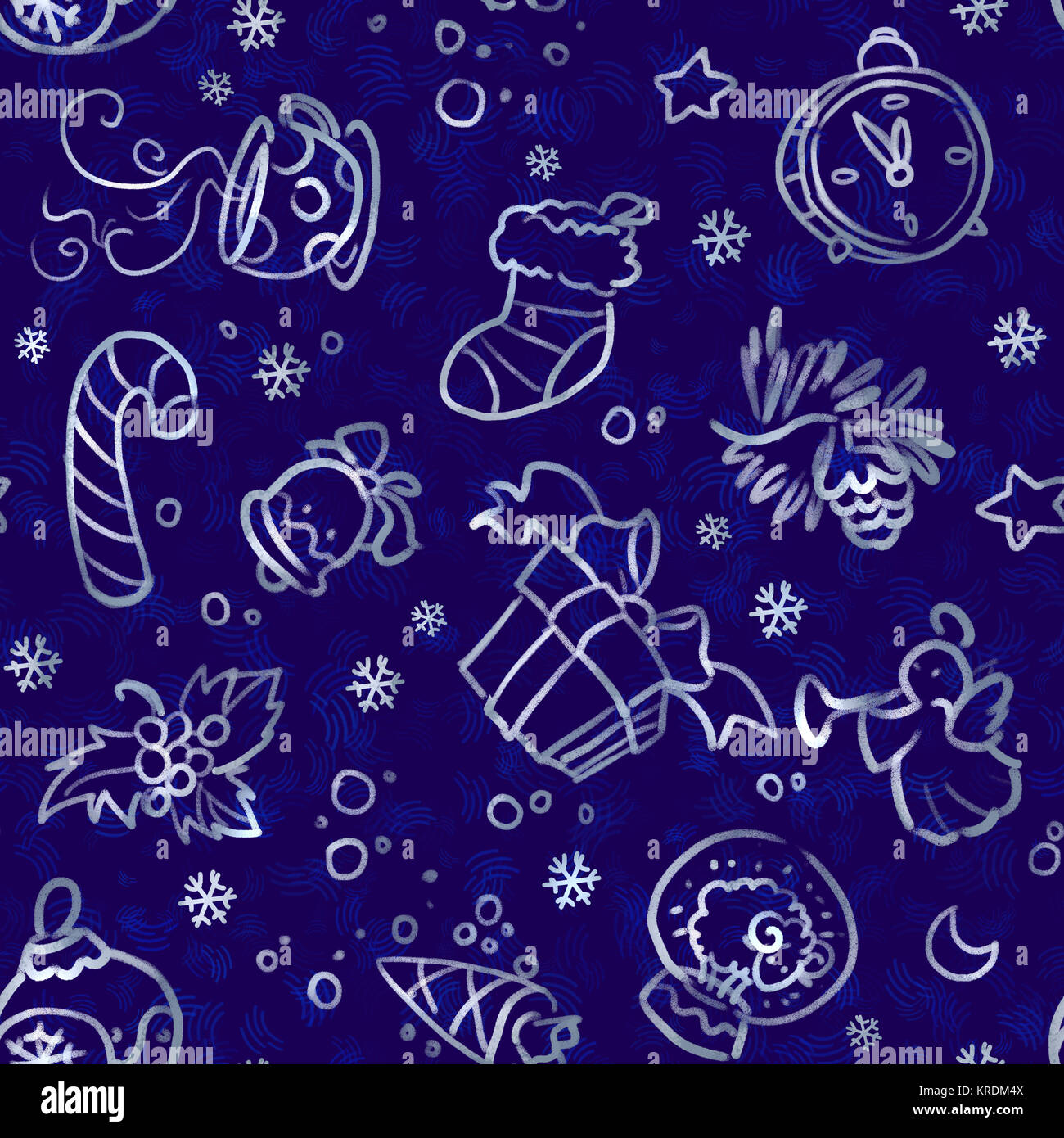 Christmas and New Year seamless pattern Stock Photo - Alamy