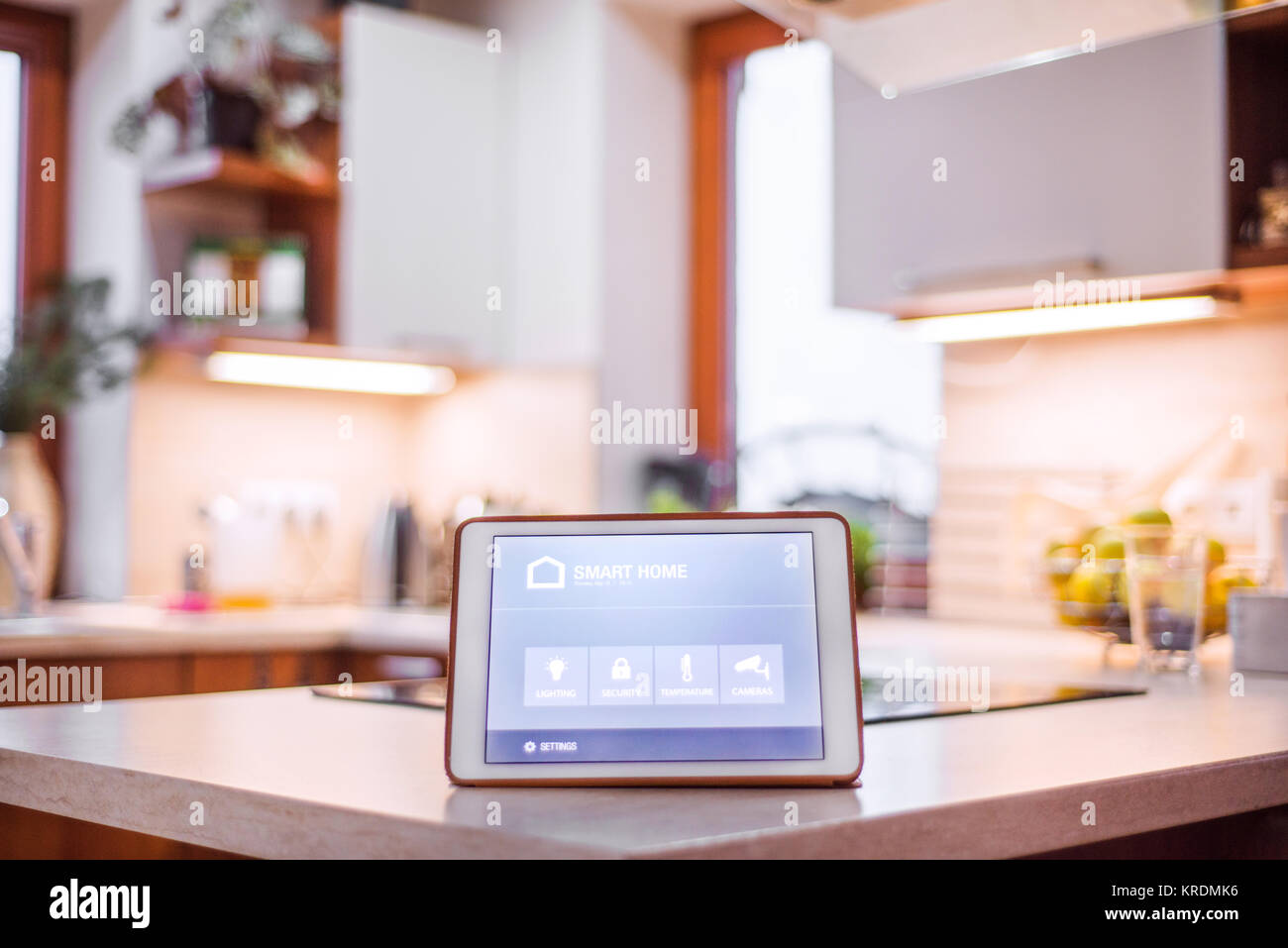 A tablet with smart home screen Stock Photo Alamy