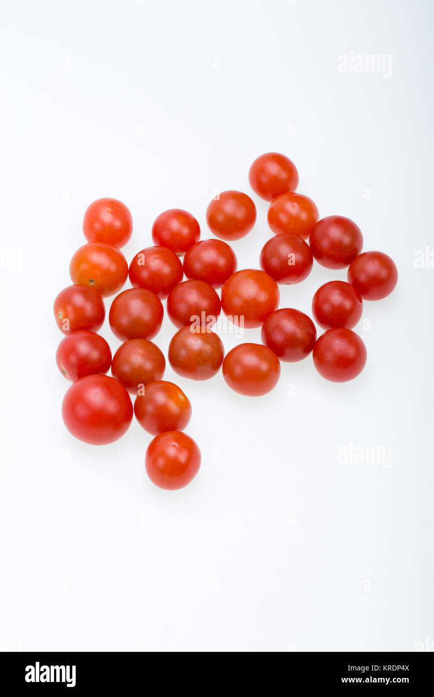 Fresh ripe cherry tomatoes isolated on a white background Stock Photo ...