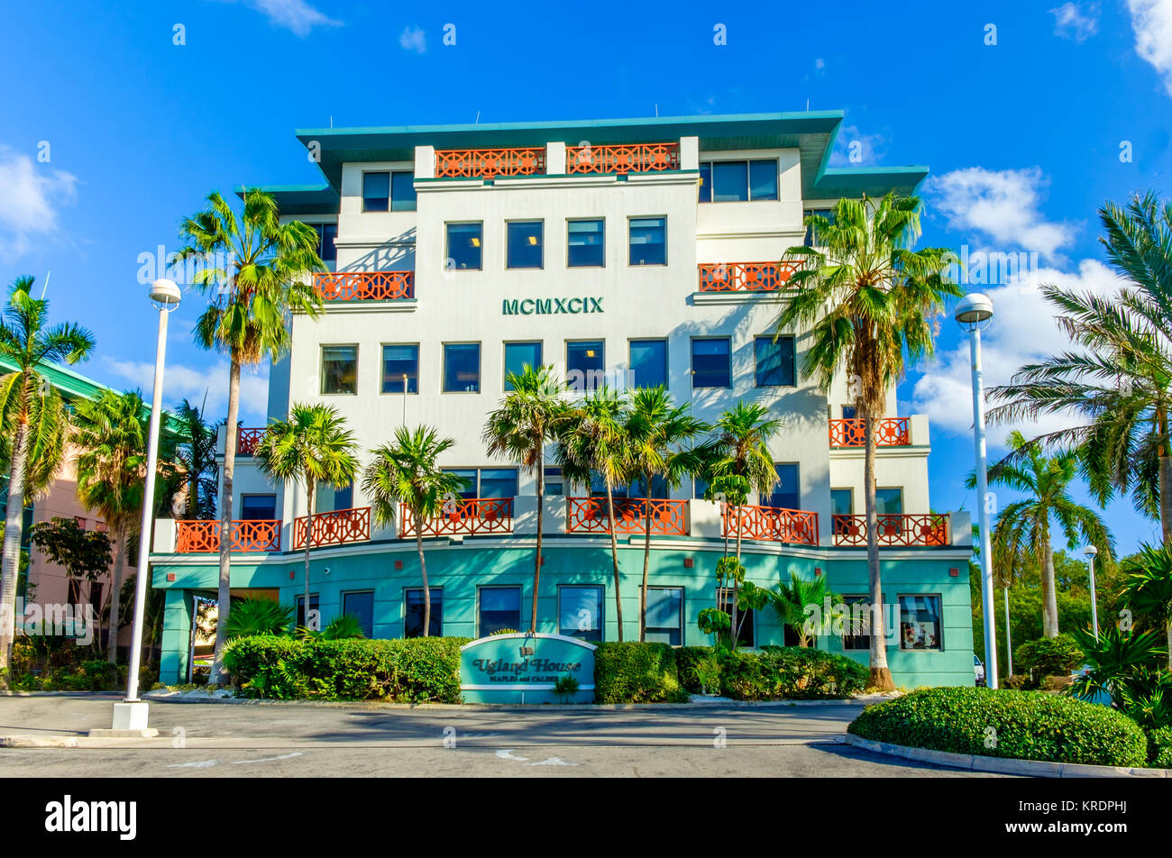 George Town, Grand Cayman, Cayman Islands, Jan 2017, Ugland House building facade in the Caribbean Stock Photo