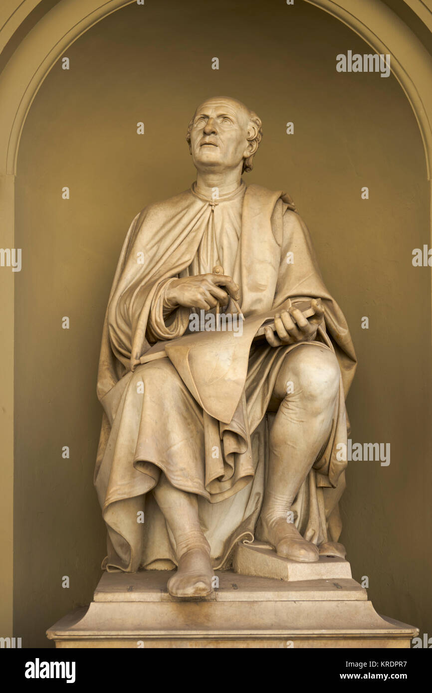 Florence, Italy, statue of Filippo Brunelleschi Stock Photo