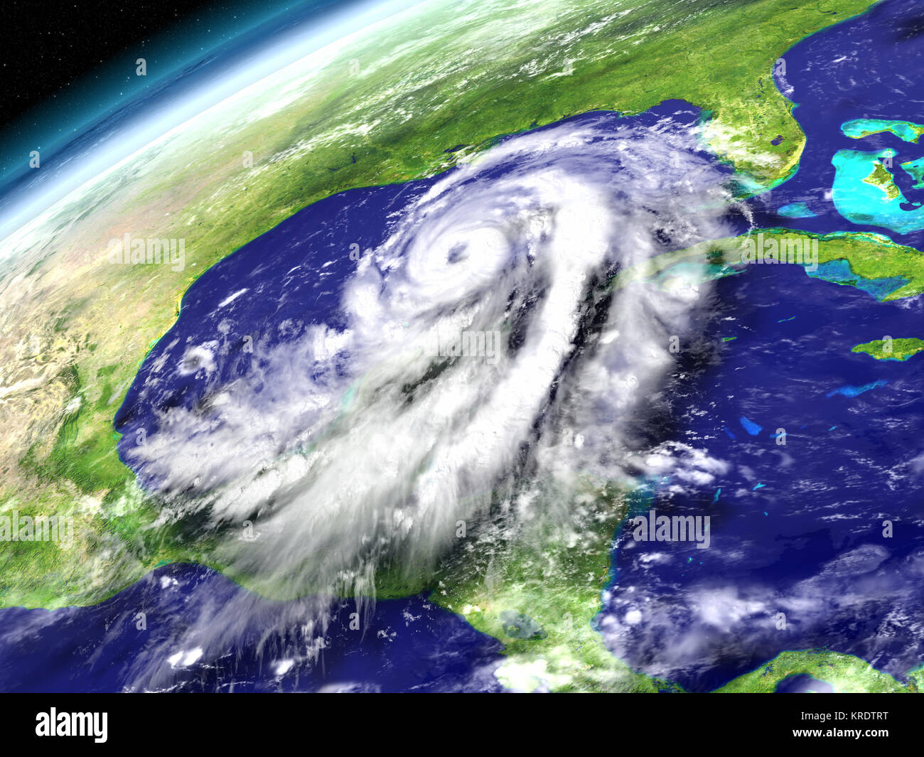 Hurricane Matthew in Caribbean Sea Stock Photo