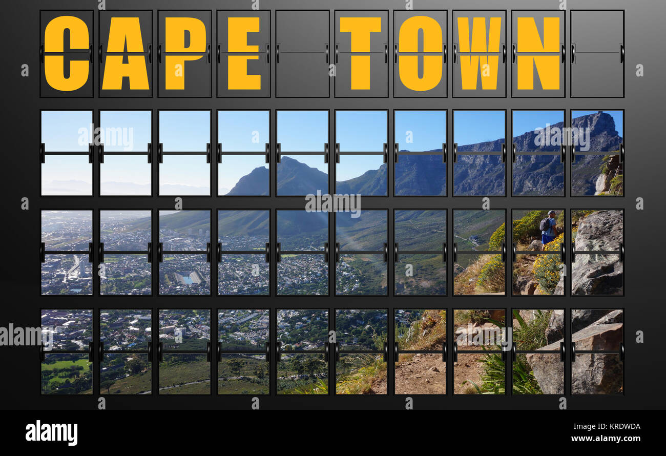 Airport display board of Cape Town Stock Photo Alamy