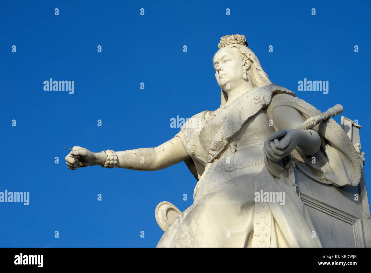 Queen Victoria statue Southend on Sea Essex missing a finger due to