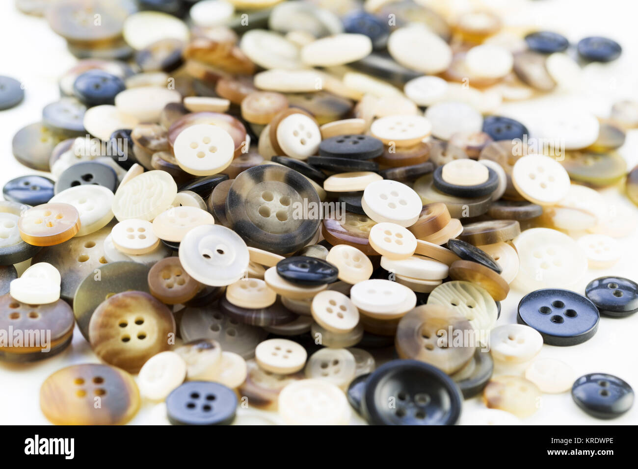 Pile of Brown Buttons Stock Photo