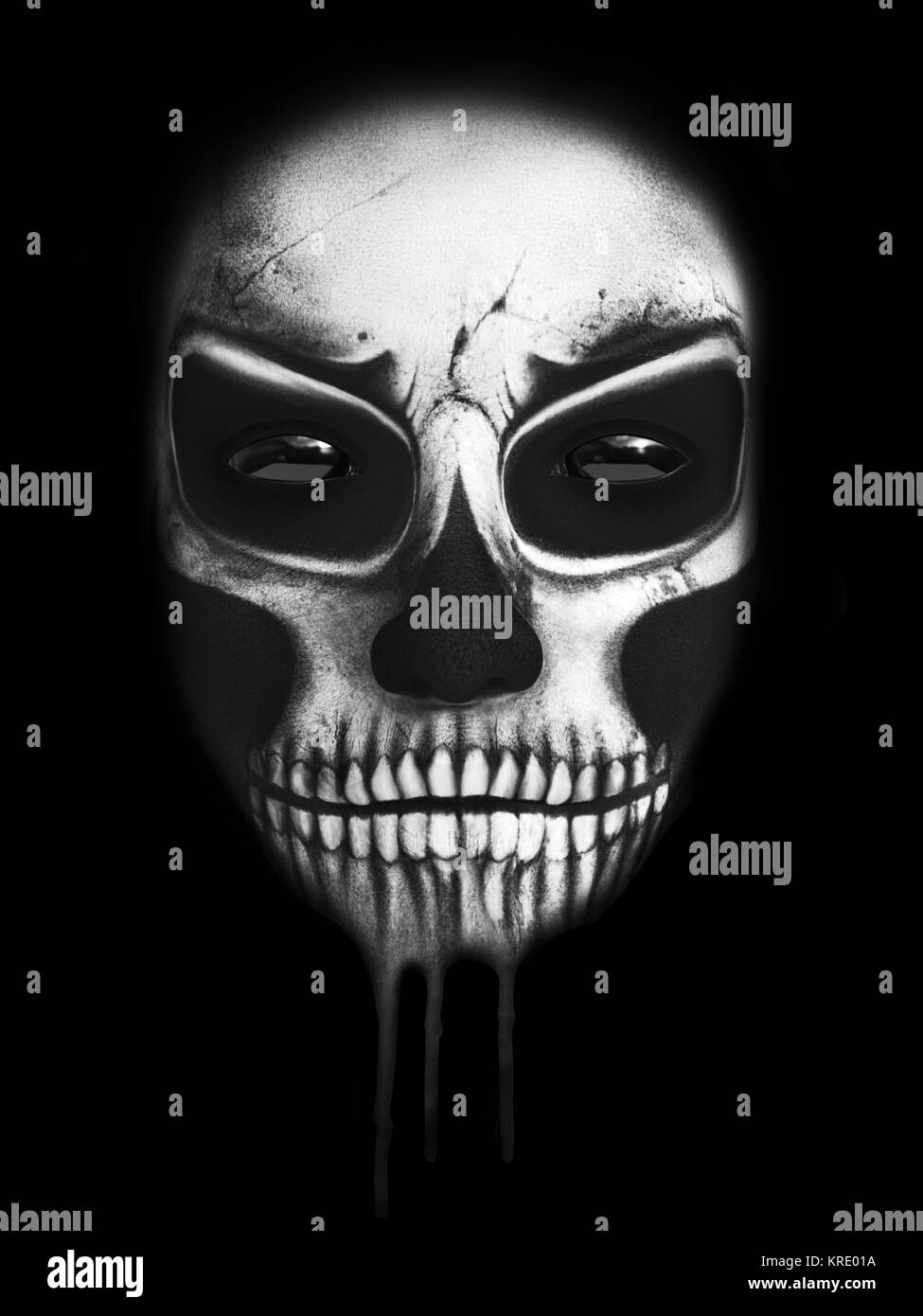 3D rendering of the face of the reaper. Stock Photo