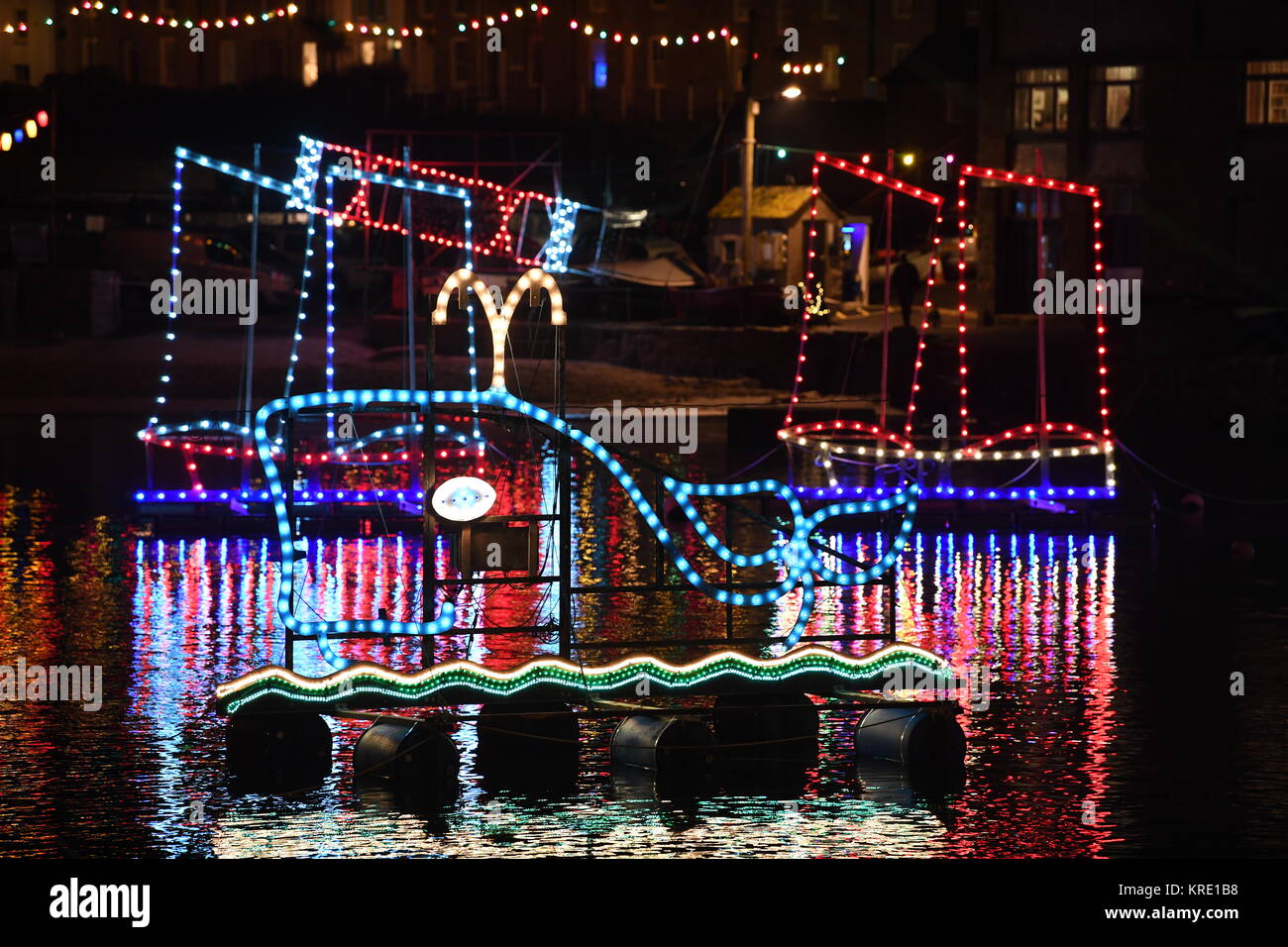 Mousehole Christmas Lights 18th Decemebr 2017 Stock Photo Alamy