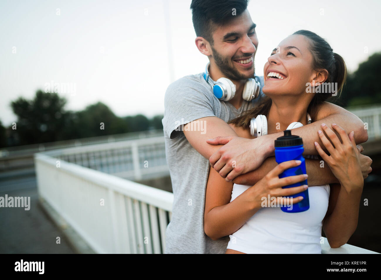Fitness training for couple in love Stock Photo Alamy