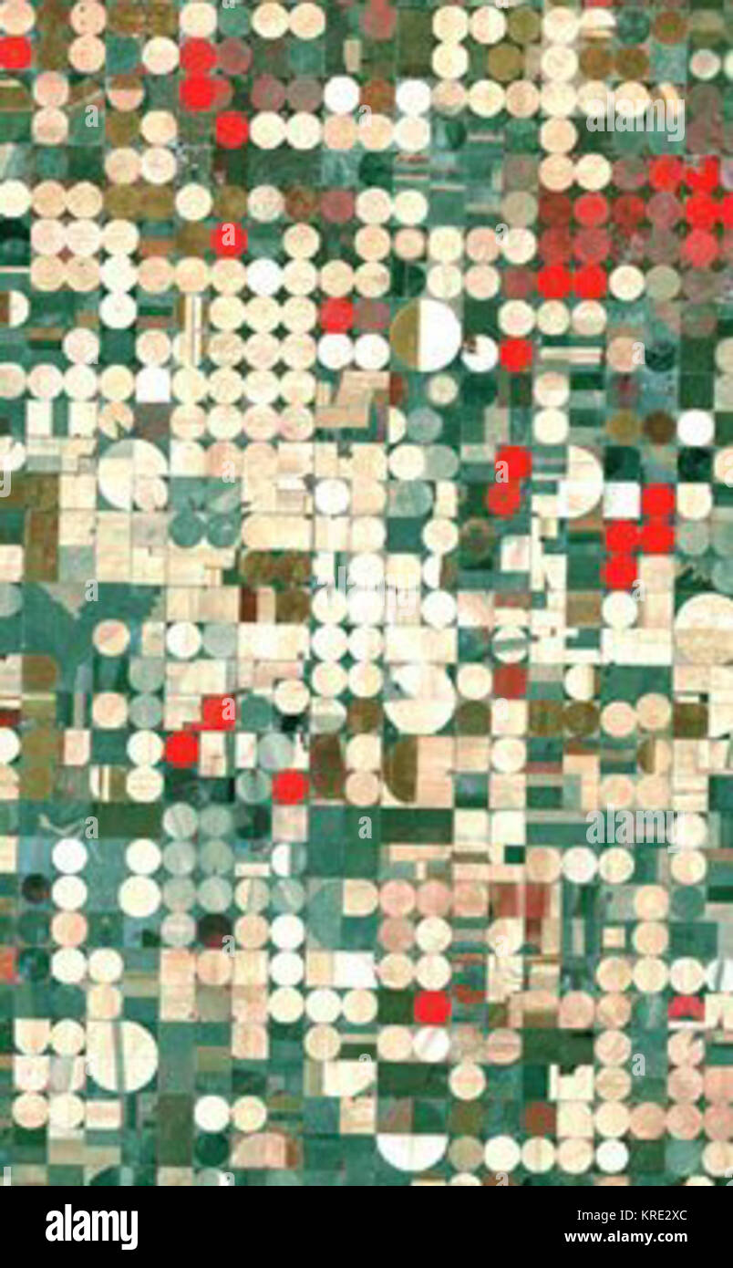 Garden City Kansas irrigationLandsat7segment2 Stock Photo Alamy