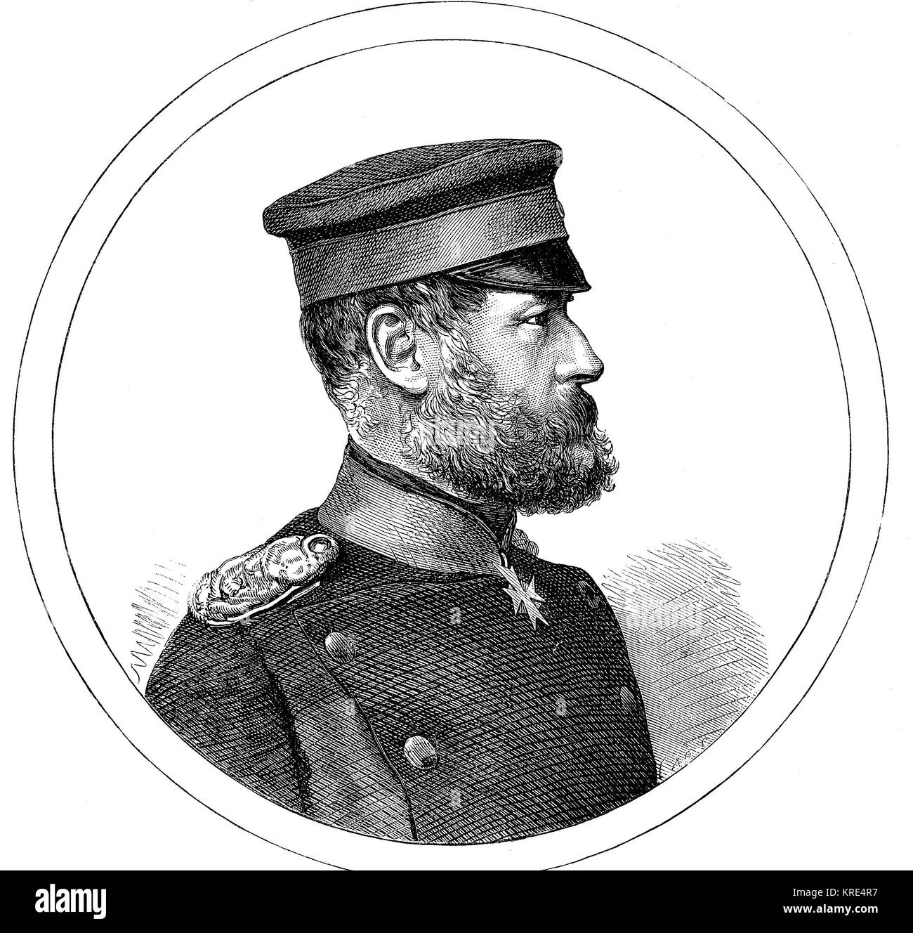 Friedrich Wilhelm Gustav von Stiehle, 14 August 1823 - 15 November 1899, was a Prussian officer, last General of the Infantry, Franco-German war 1870/ Stock Photo
