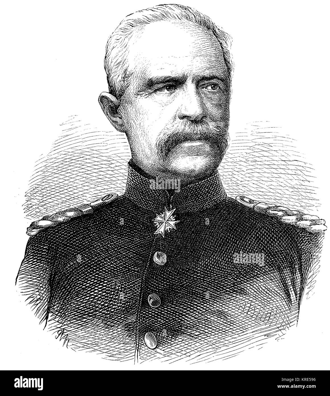 Adolf Albert Ferdinand Karl Friedrich von Bonin, November 11, 1803- April 16, 1872, was a Prussian infantry general, in the Franco-Prussian War of 187 Stock Photo