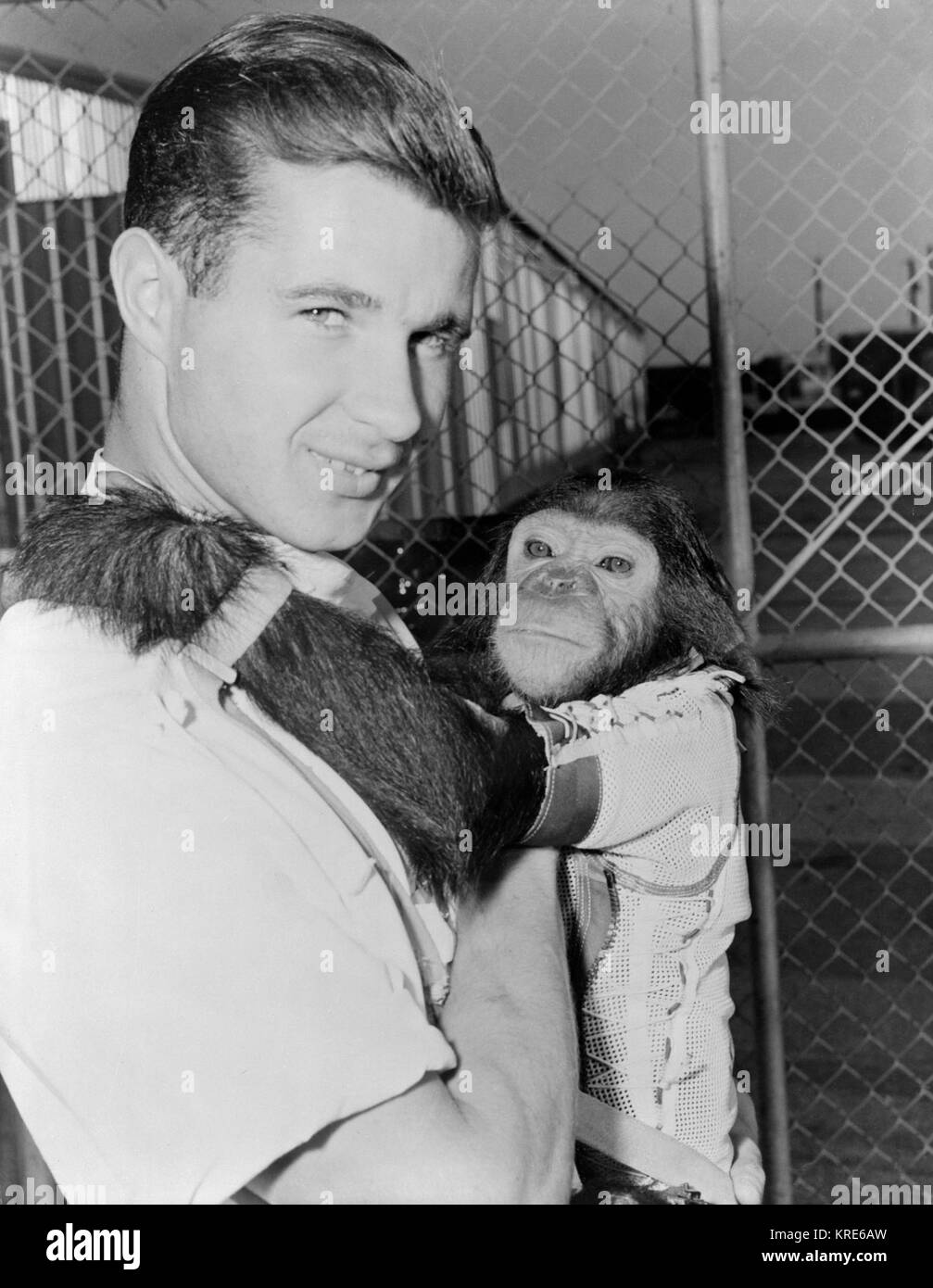 MercuryAtlas 5 Enos with handler Stock Photo Alamy