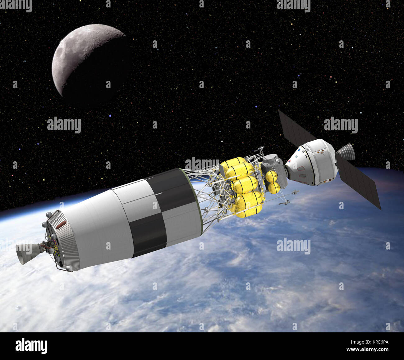 converted PNM file Earth Departure Stage with CEV and LSAM Stock Photo ...