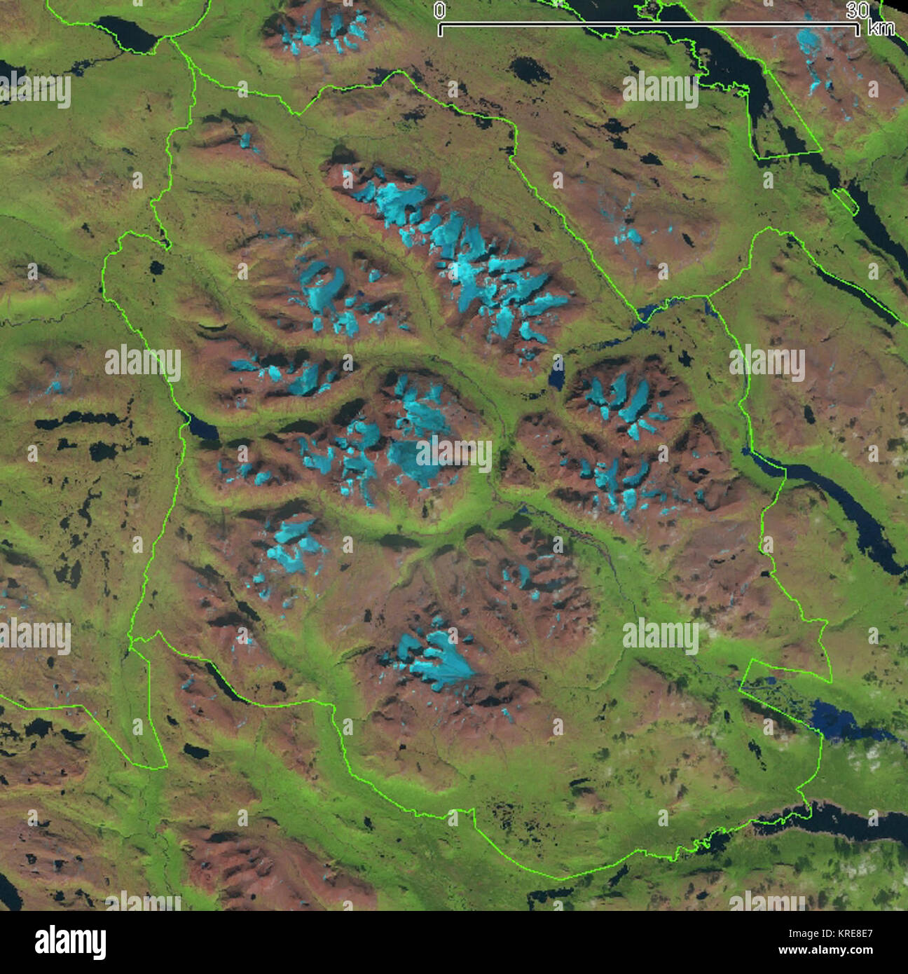 Sarek National Park Landsat image Stock Photo - Alamy