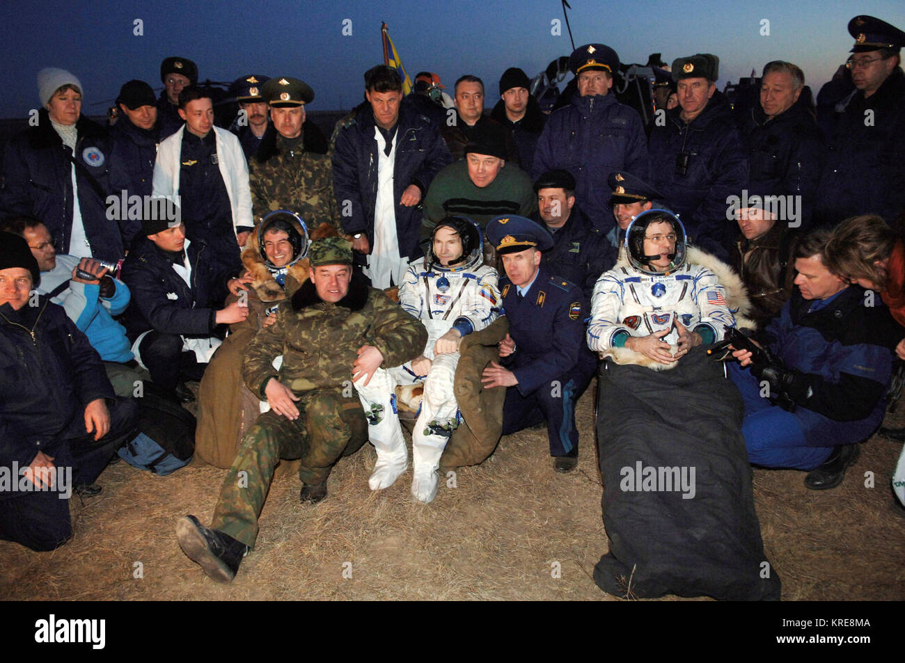 Soyuz TMA-7 landing site Stock Photo
