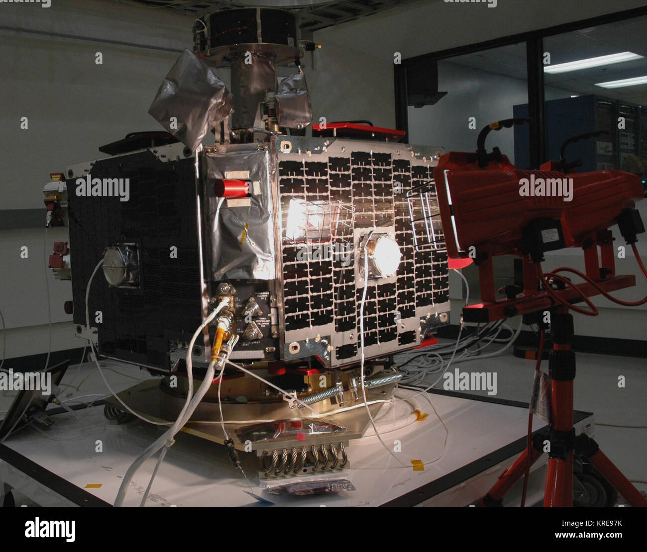 THEMIS solar array undergoes a light test Stock Photo - Alamy