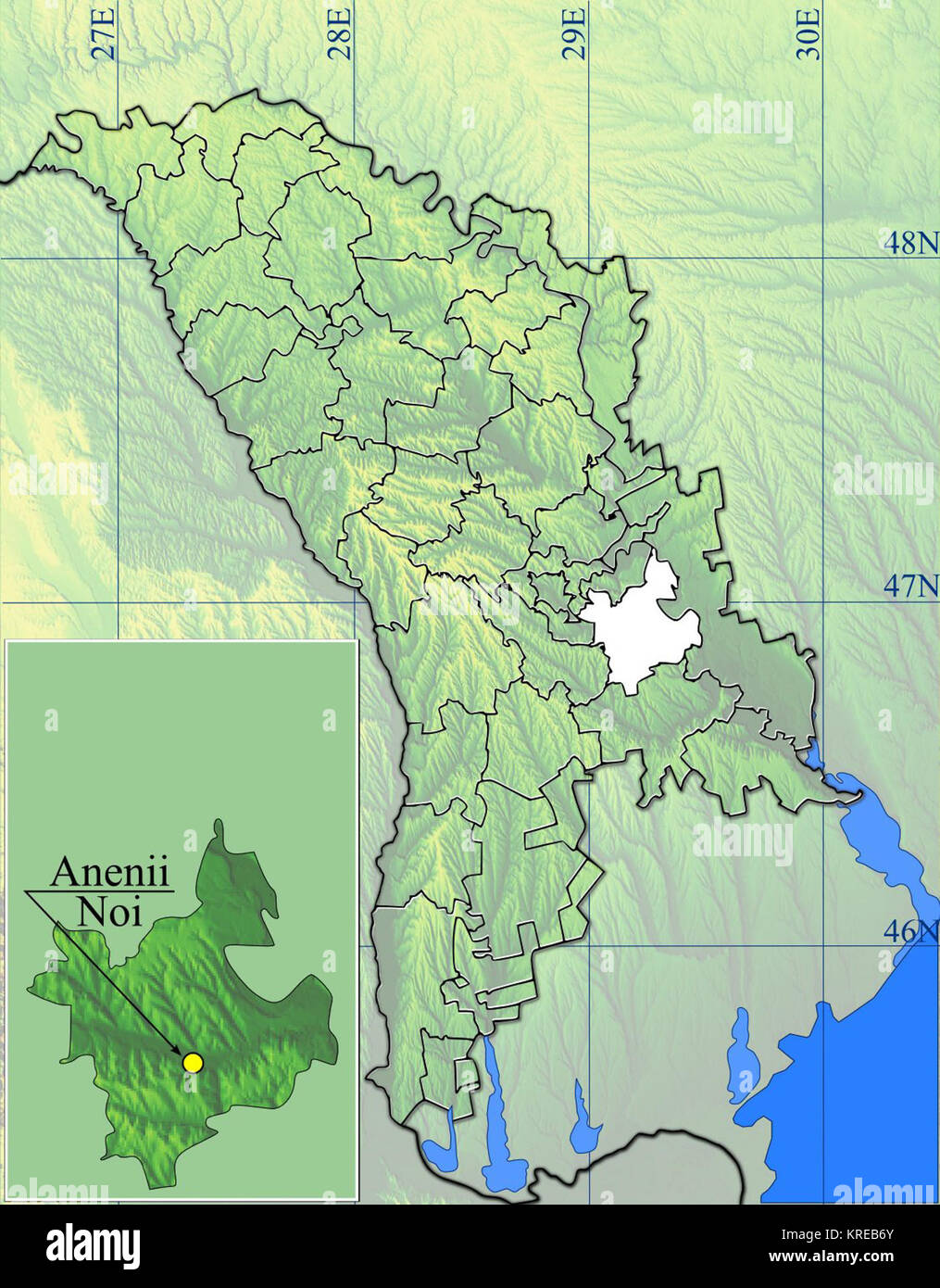 Anenii Noi location blank green map Stock Photo Alamy