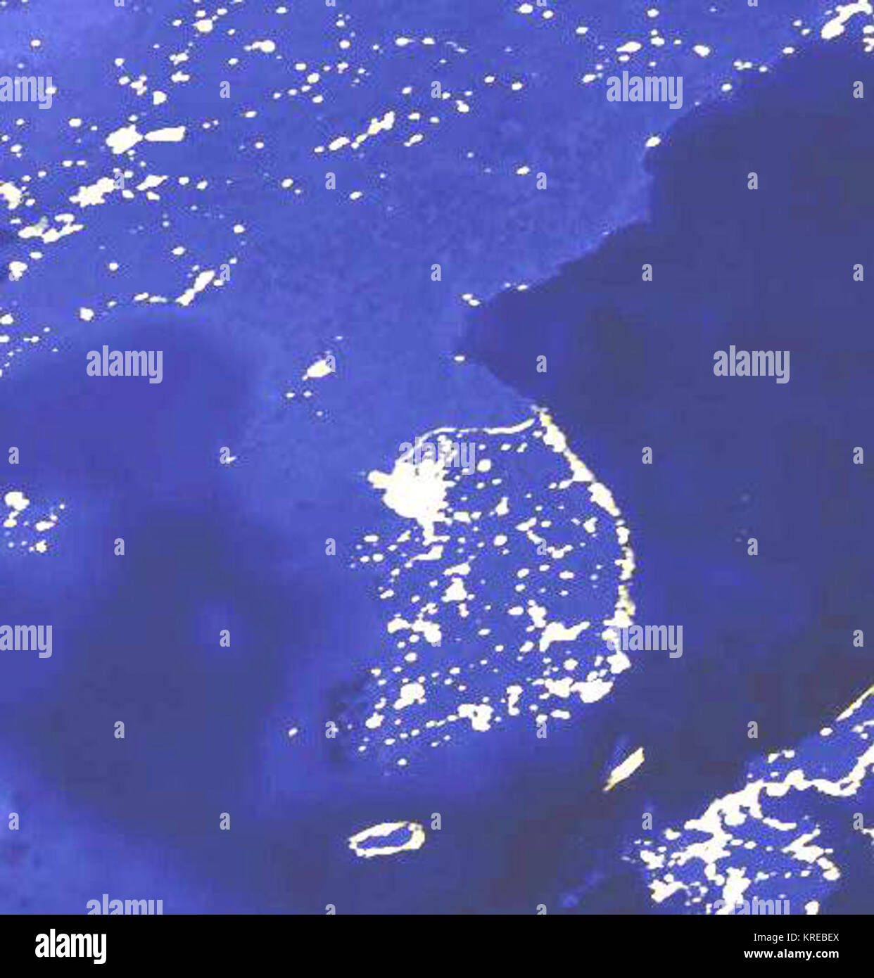North Korea Korean peninsula at night edited Stock Photo