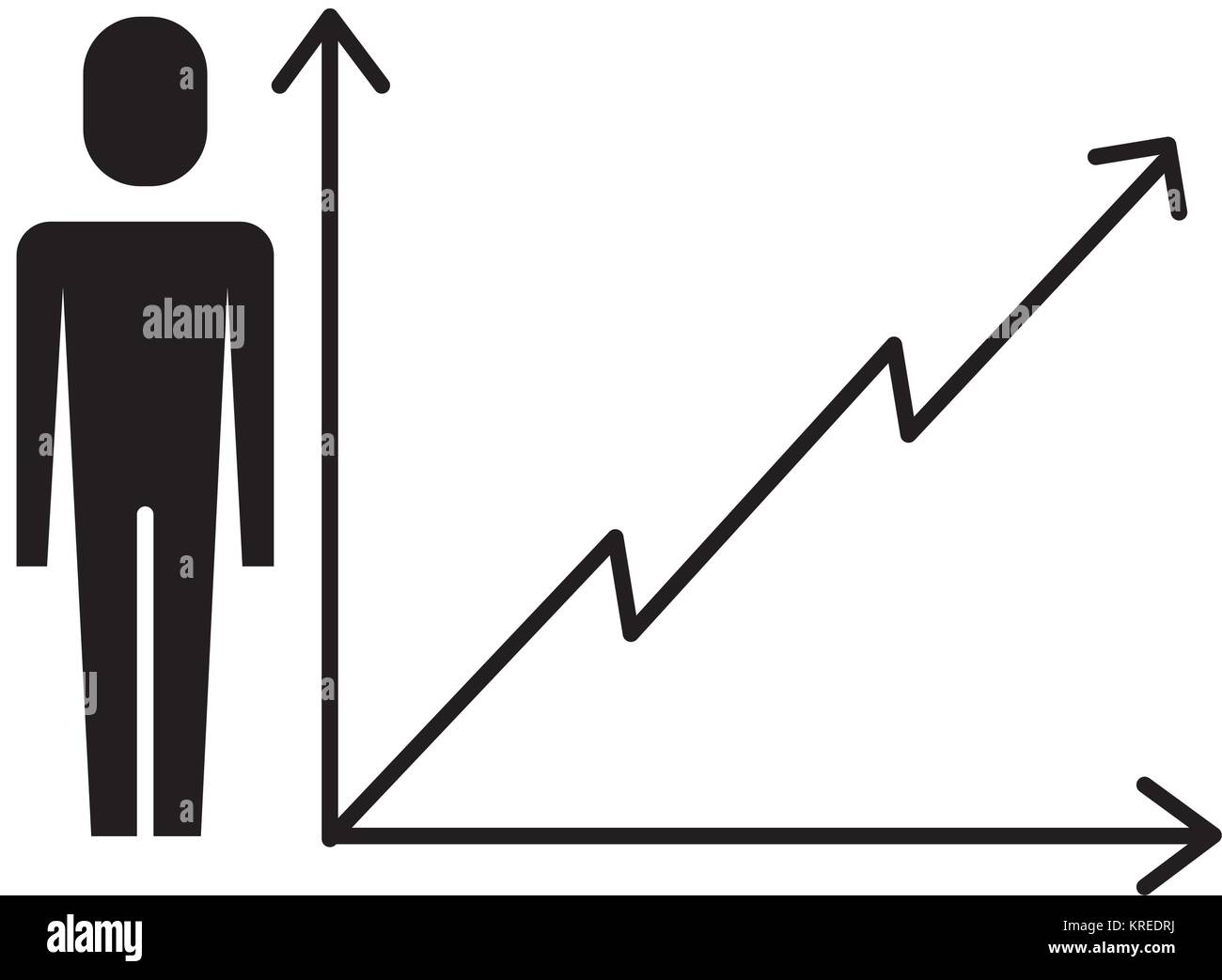 businessman with business graph growth arrow Stock Vector Image & Art ...