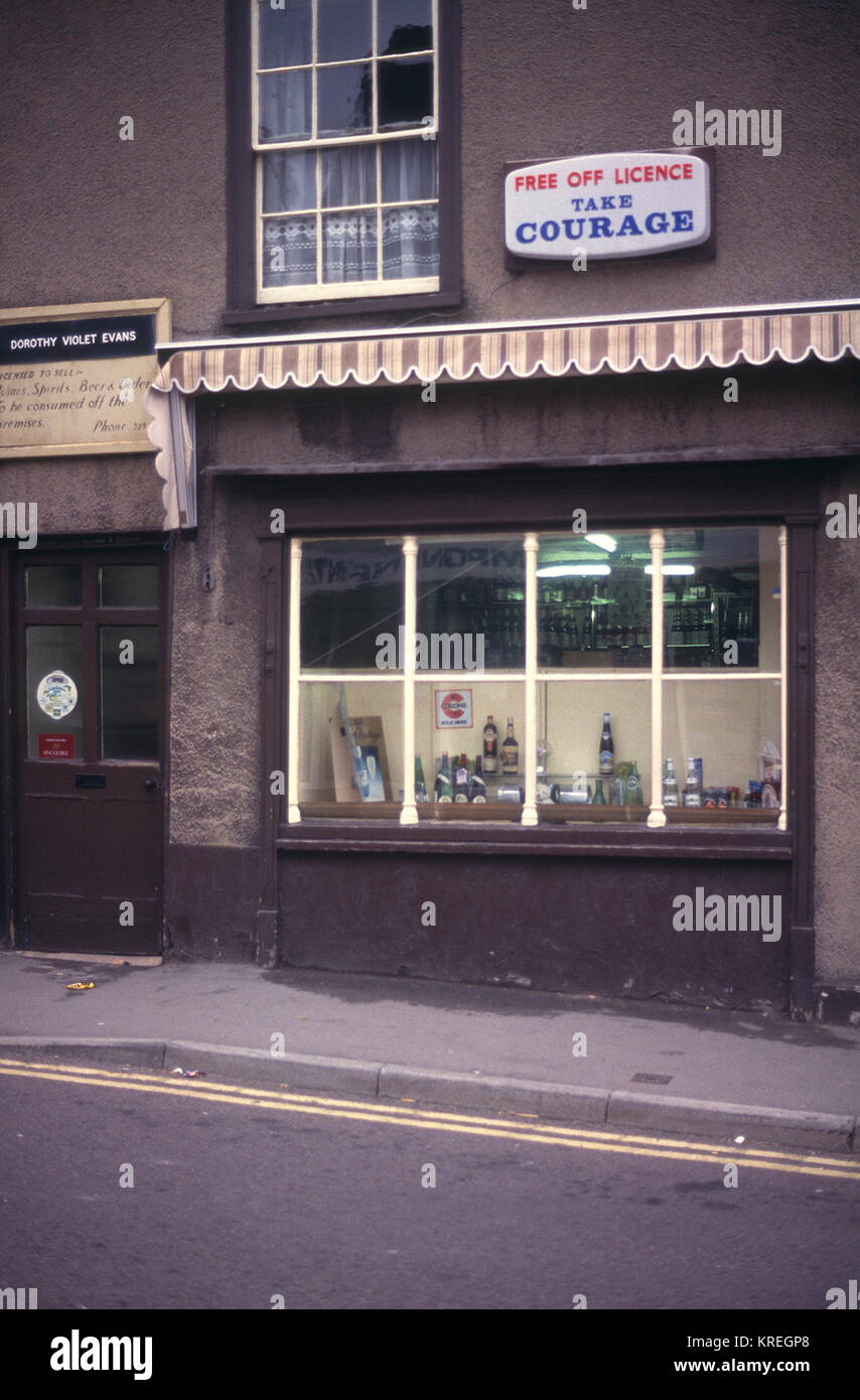 Old off licence shop Wotton under Edge, Gloucestershire, England, UK