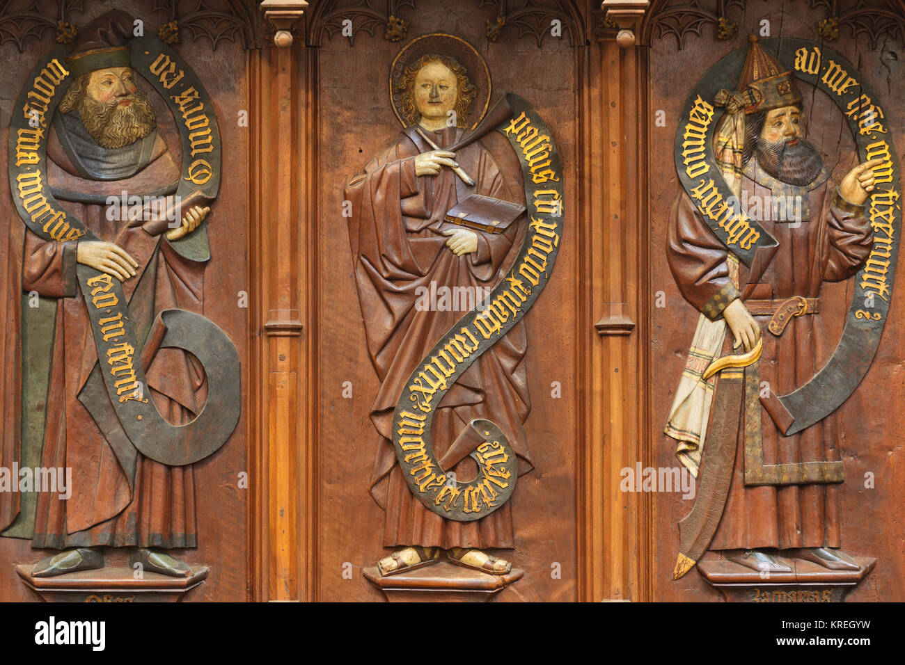 Three Prophets - St. Peter's Cathedral - Geneva Stock Photo
