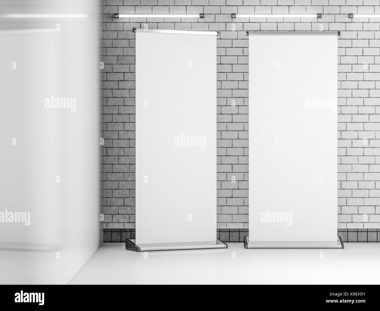 Blank Roll Up Banner Template Mockup 3D Rendering Stock Photo Alamy