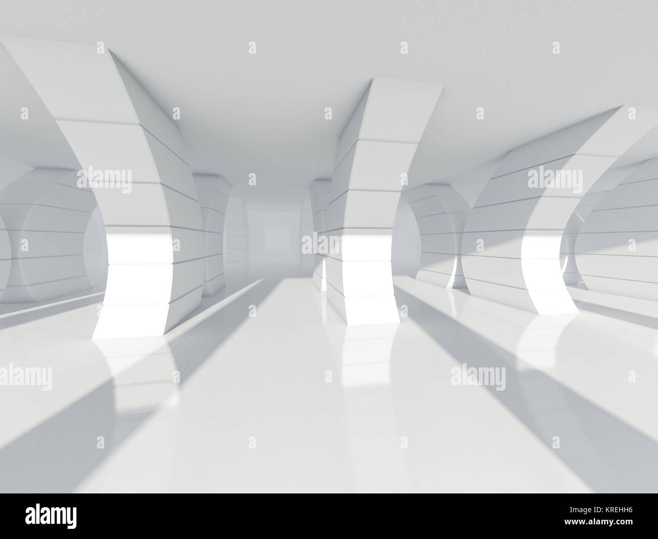Abstract modern architecture background, empty white open space ...