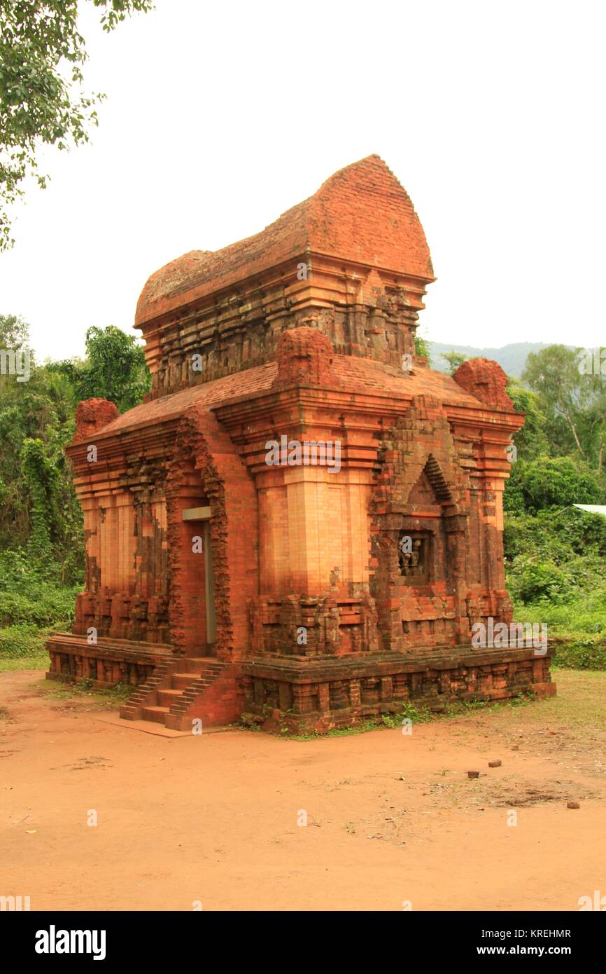Restored Hindu Champa temple at the My Son world heritage site in Central Vietnam, near Da Nang Stock Photo