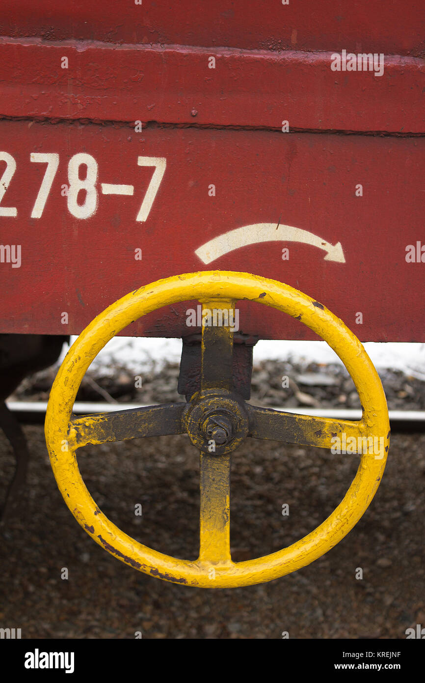 parts of a railroad car for freight traffic Stock Photo