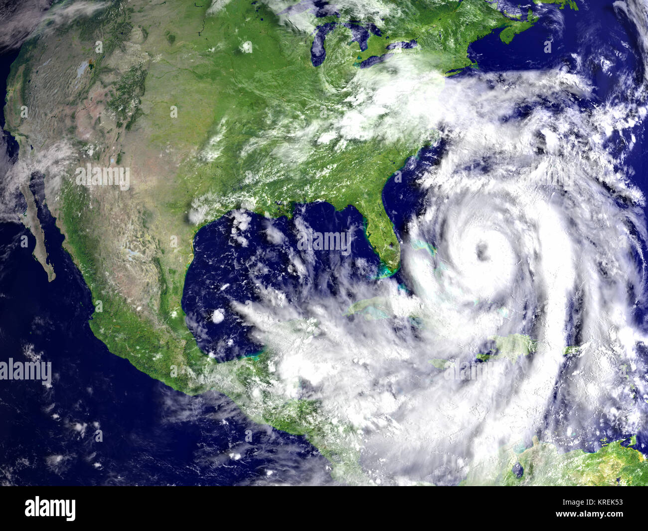 Hurricane Matthew above Florida Stock Photo