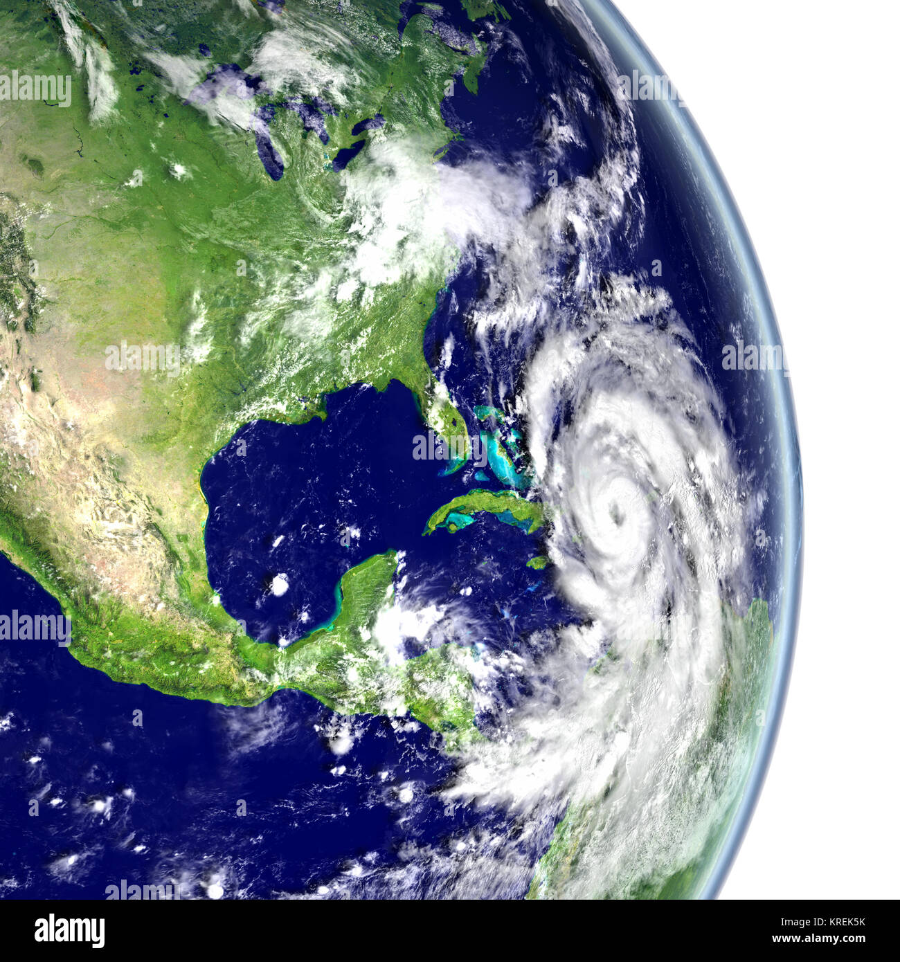 Hurricane Matthew in Caribbean Stock Photo