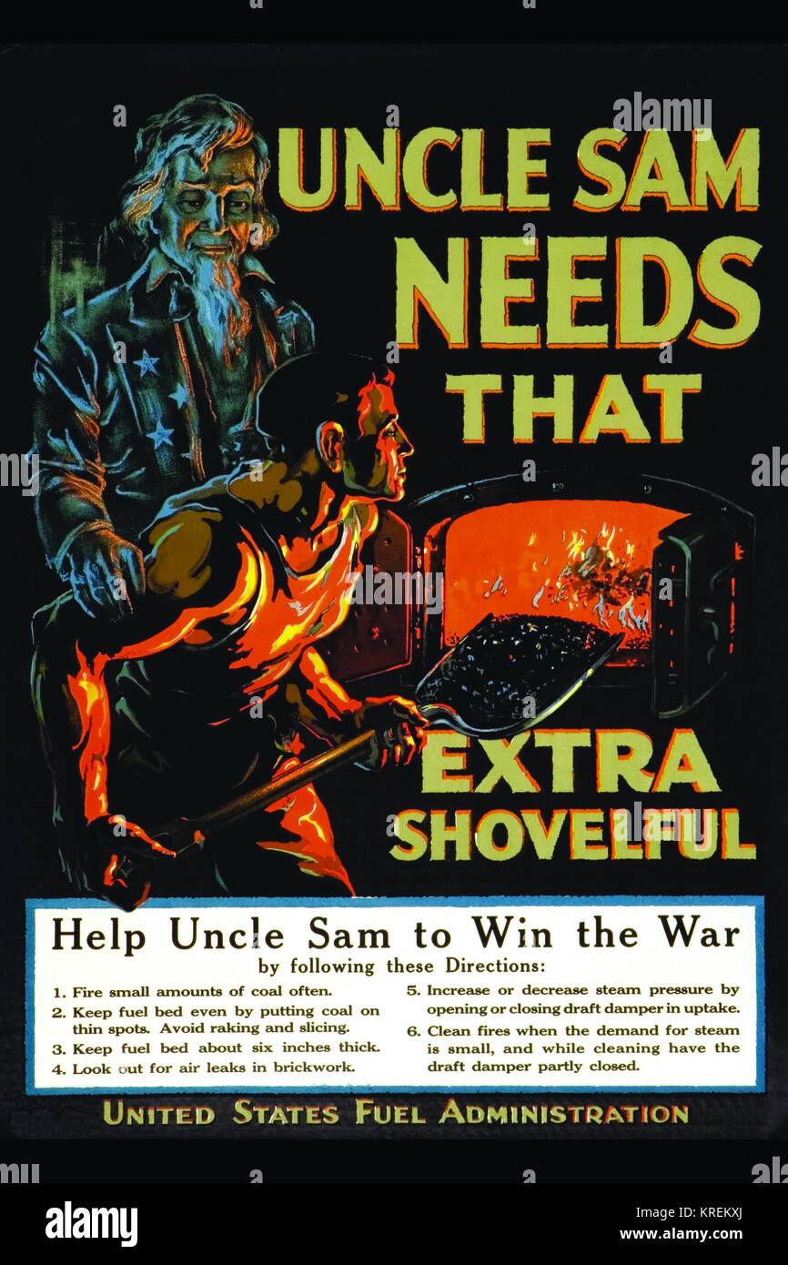 Uncle Sam Needs That Extra Shovelful Stock Photo