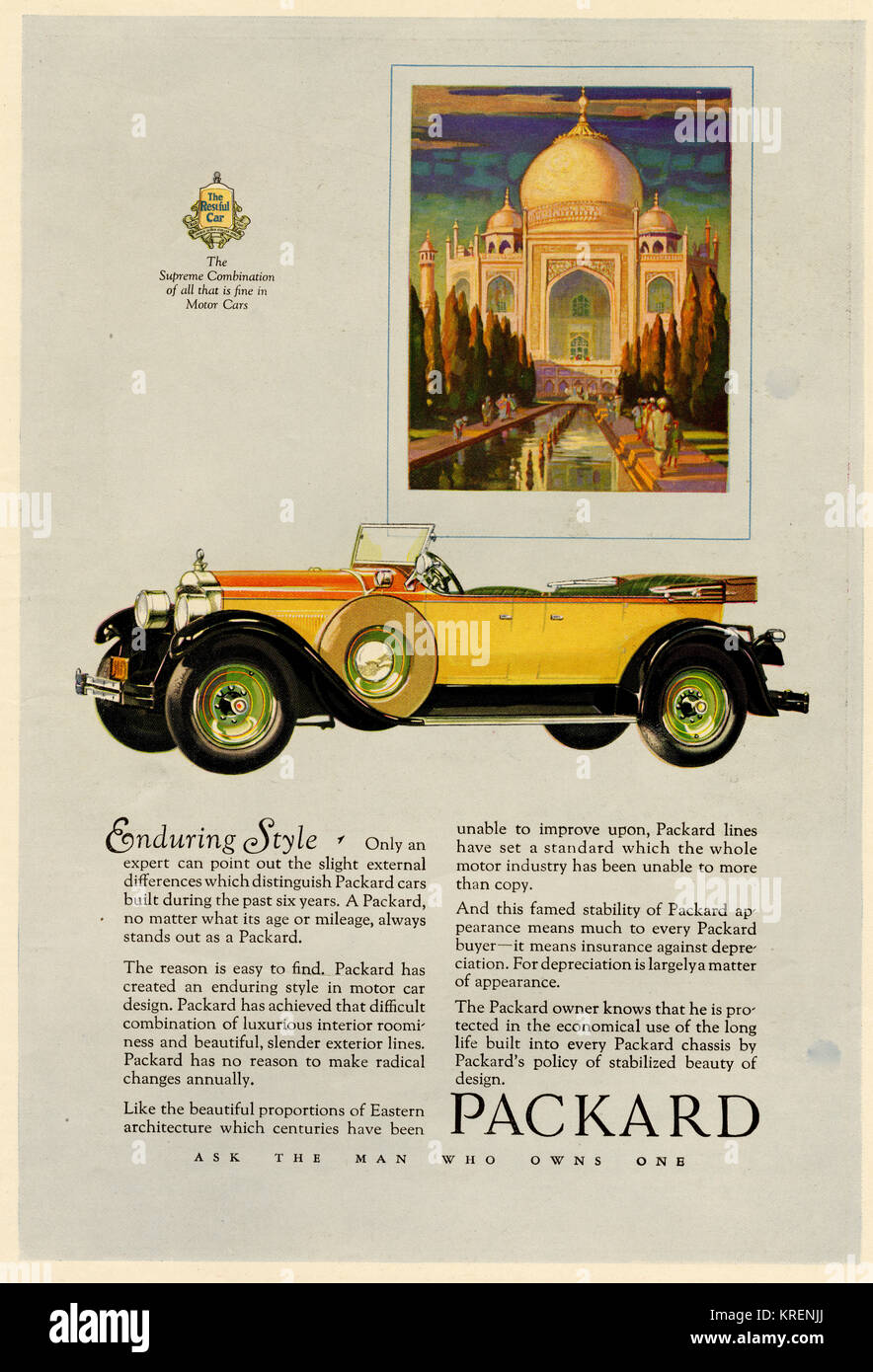 Packard; Taj Mahal Stock Photo
