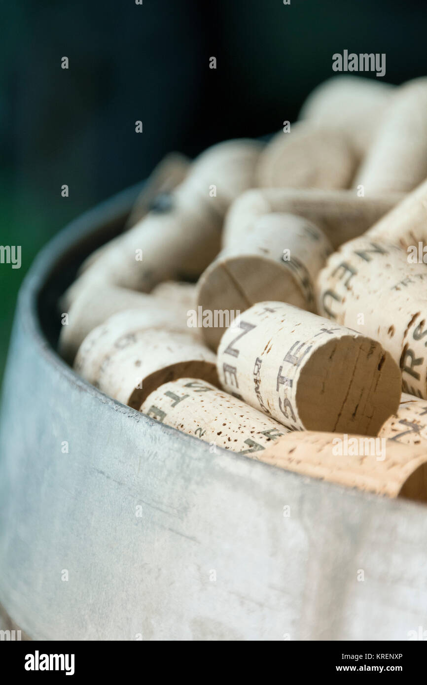 corks in the barrel Stock Photo