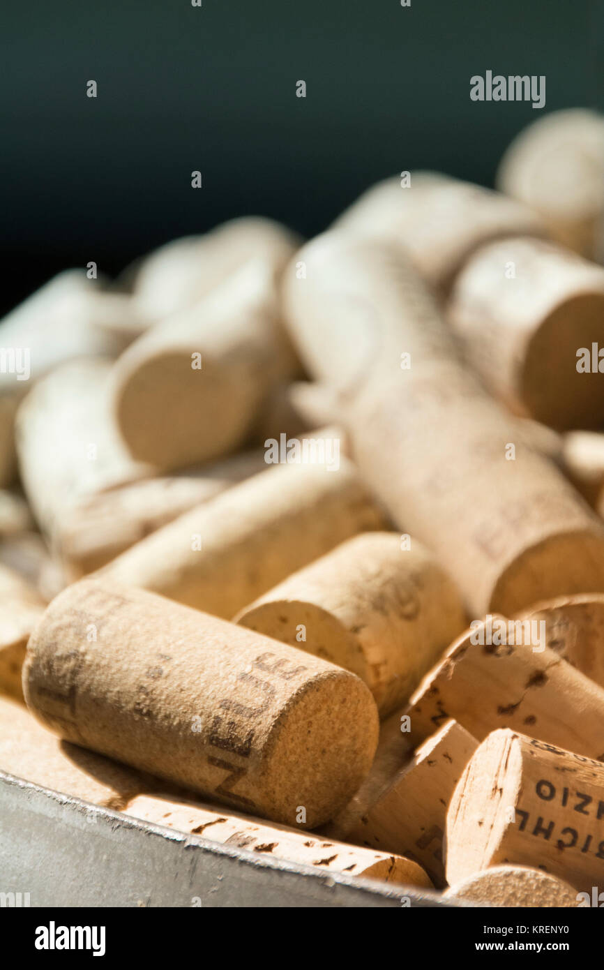 corks in the barrel Stock Photo