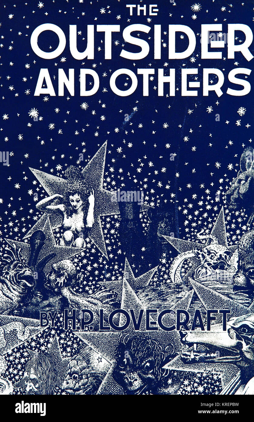 'Original cover art of ''The Outsider and Others''  It is a collection of stories by author H. P. Lovecraft and was released in 1939 .  Howard Phillips Lovecraft (August 20, 1890 ? March 15, 1937), known as H. P. Lovecraft, was an American author who achieved posthumous fame through his influential works of horror fiction.  Virgil Finlay (July 23, 1914 ? January 18, 1971) was an American pulp fantasy, science fiction and horror illustrator.' Stock Photo