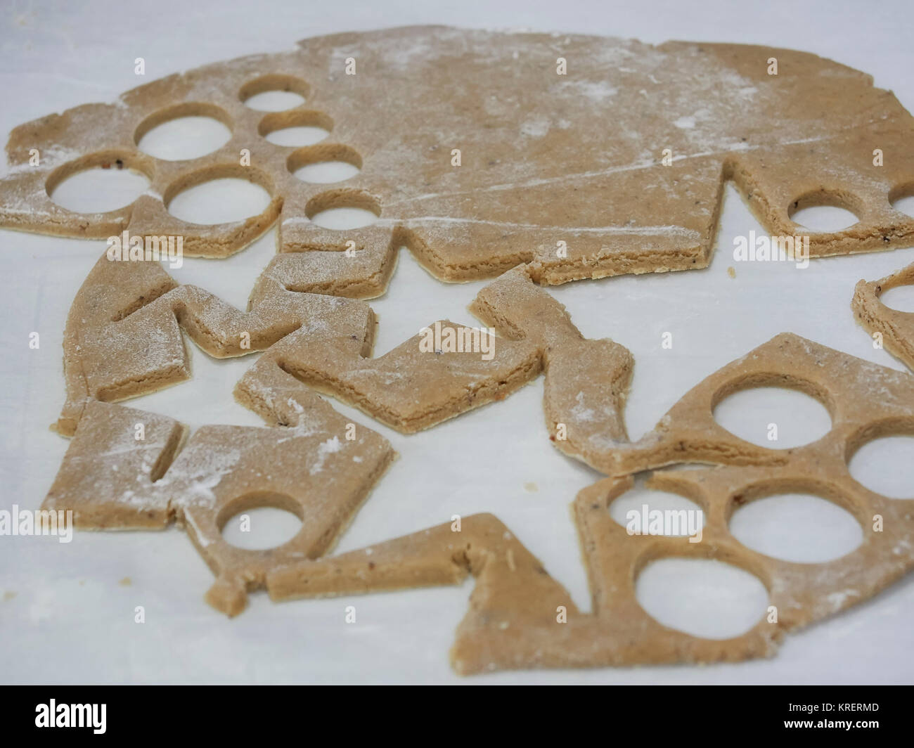 Making gingerbread cookies Stock Photo