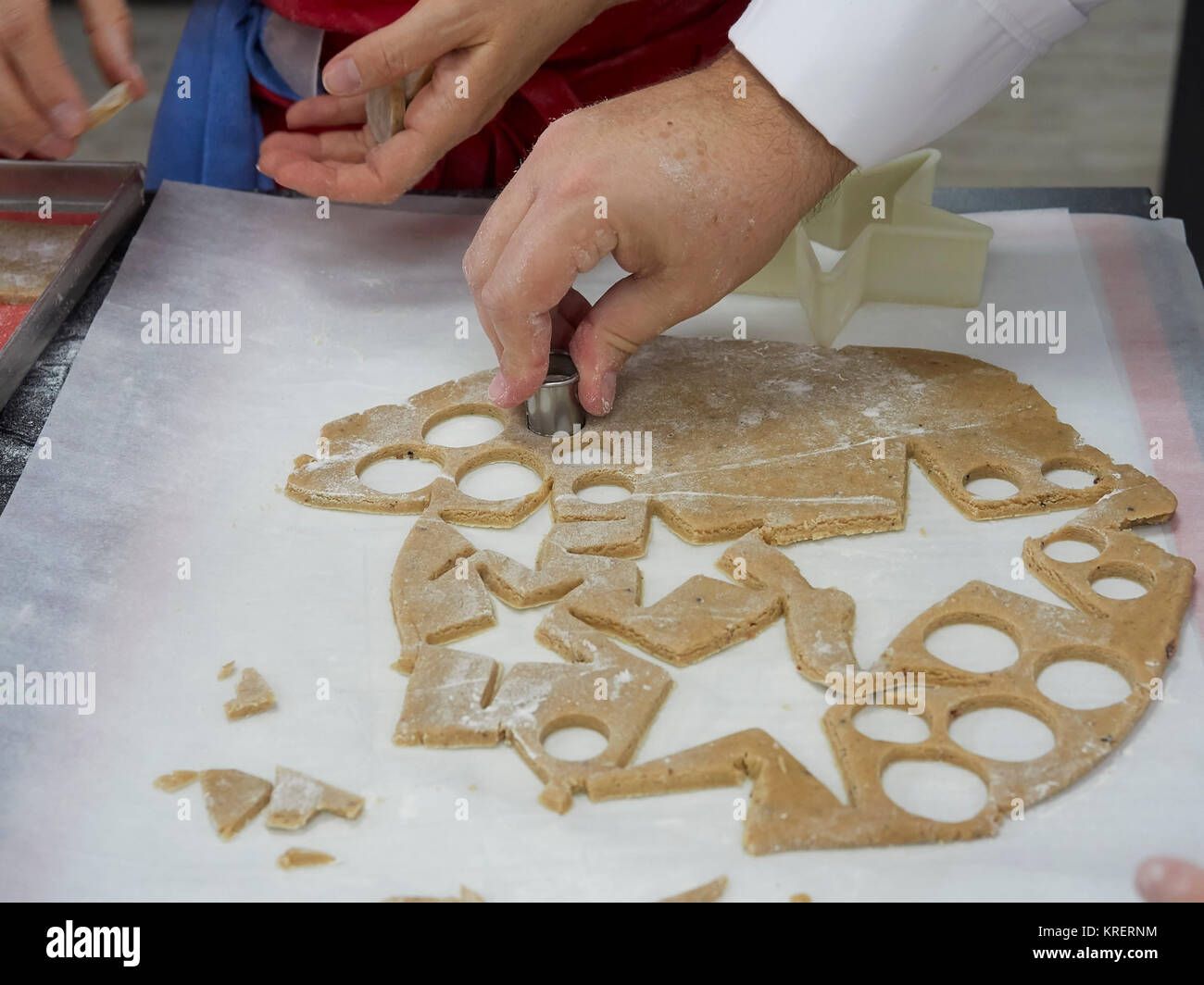 Making gingerbread cookies Stock Photo