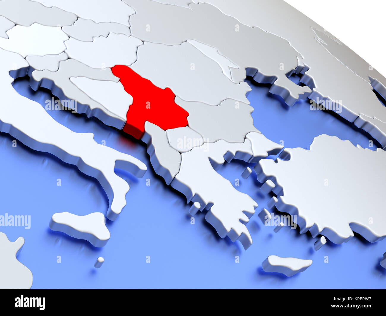 Serbia On World Map Stock Photo Alamy Serbia On World Map KRERW7
